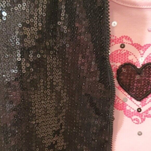 NWT Young Hearts (3) Piece Sequins Jacket Top Denim Pants Baby Girl 12 Months - Picture 4 of 4